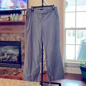 J. Crew pants size 6 EUC denim blue white pinstripes Smoke free home cotton